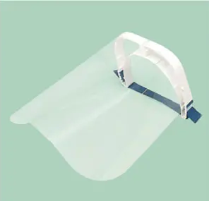 Dhumal Face Shield — front view showing PET antifog screen with headband